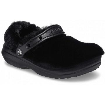 Crocs Classic Fur Sure Men's Clogs Black | Australia 0774ZUTG